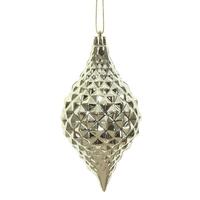 Vickerman 6" Champagne Shiny Diamond Drop Ornament (4 pack)
