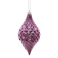Vickerman 6" Mauve Shiny Diamond Drop Ornament (4 pack)