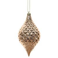 Vickerman 6" Rose Gold Shiny Diamond Drop Ornament (4 pack)