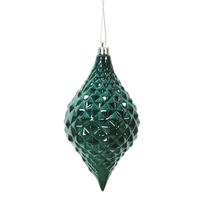 Vickerman 6" Sea Blue Shiny Diamond Drop Ornament (4 pack)