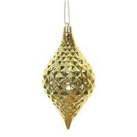 Vickerman 6" Gold Shiny Diamond Drop Ornament (4 pack)