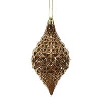 Vickerman 6" Mocha Shiny Diamond Drop Ornament (4 pack)