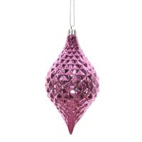 Vickerman 6" Pink Shiny Diamond Drop Ornament (4 pack)