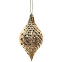 Vickerman 6" Cafe Latte Shiny Diamond Drop Ornament (4 pack)