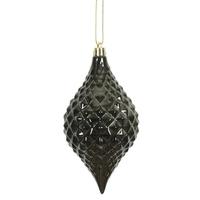 Vickerman 6" Gunmetal Shiny Diamond Drop Ornament (4 pack)