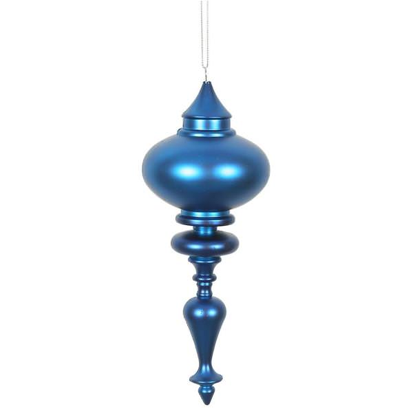 8.7" Blue Matte Finial Ornament (3 pack)