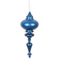 Vickerman 8.7" Blue Matte Finial Ornament (3 pack)