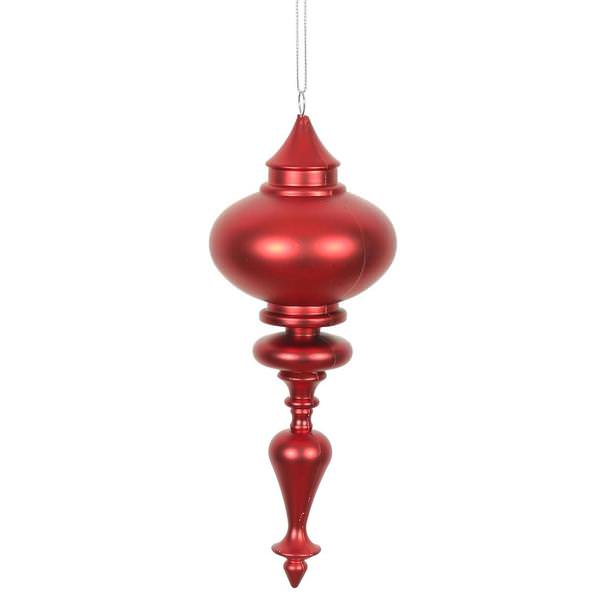 8.7" Red Matte Finial Ornament (3 pack)