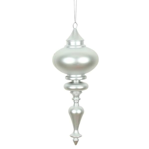 8.7" Silver Matte Finial Ornament (3 pack)