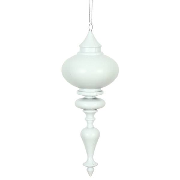 8.7" White Matte Finial Ornament (3 pack)