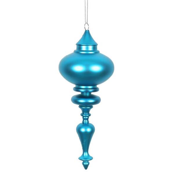 8.7" Turquoise Matte Finial Ornament (3 pack)