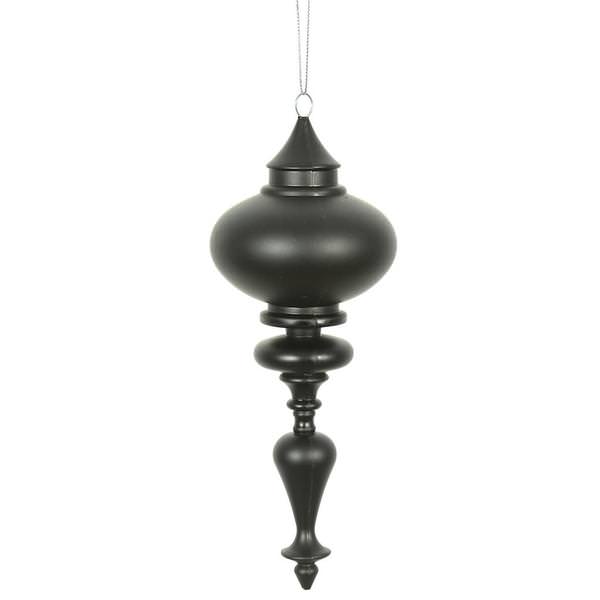 8.7" Black Matte Finial Ornament (3 pack)