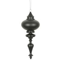 Vickerman 8.7" Black Matte Finial Ornament (3 pack)