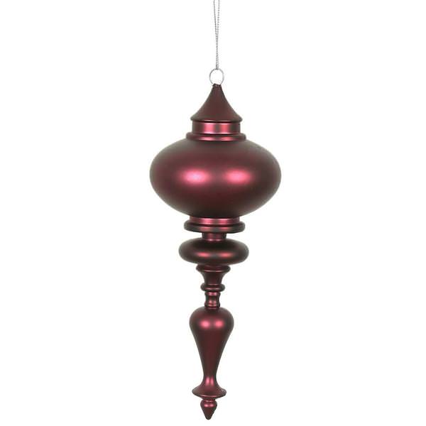 8.7" Wine Matte Finial Ornament (3 pack)