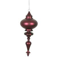 Vickerman 8.7" Wine Matte Finial Ornament (3 pack)