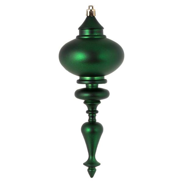 8.7" Emerald Matte Finial Ornament (3 pack)