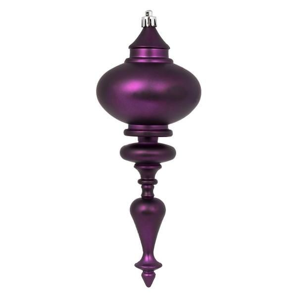 8.7" Plum Matte Finial Ornament (3 pack)