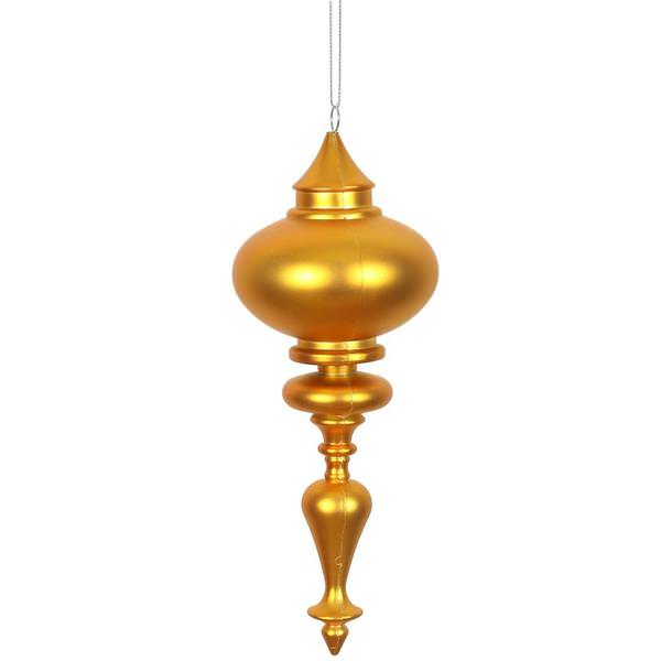 8.7" Antique Gold Matte Finial Ornament (3 pack)
