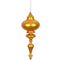 Vickerman 8.7" Antique Gold Matte Finial Ornament (3 pack)
