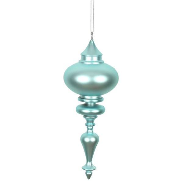 8.7" Baby Blue Matte Finial Ornament (3 pack)