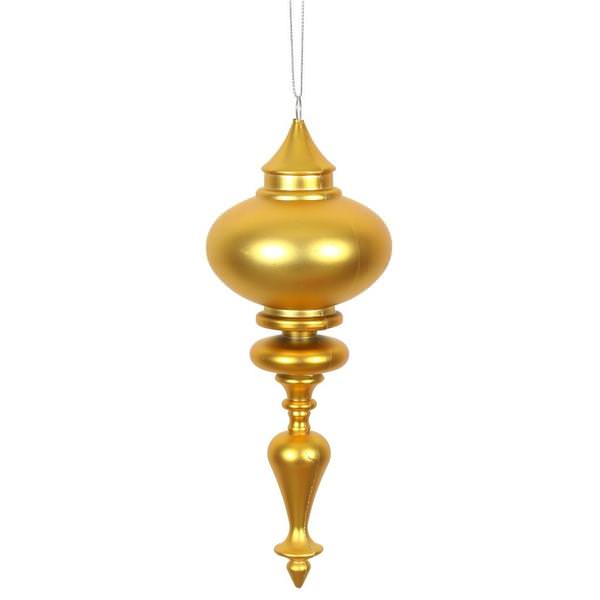 8.7" Honey Gold Matte Finial Ornament (3 pack)