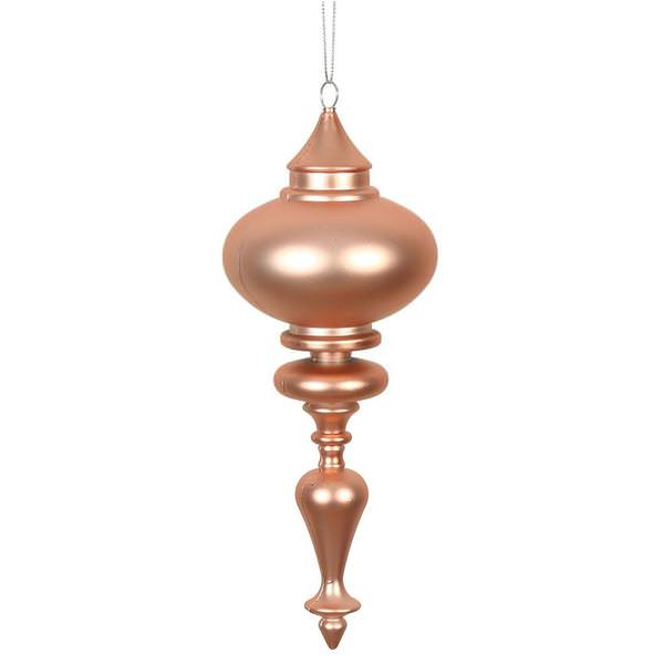 8.7" Rose Gold Matte Finial Ornament (3 pack)