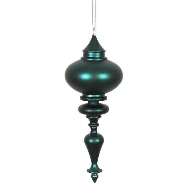 8.7" Sea Blue Matte Finial Ornament (3 pack)