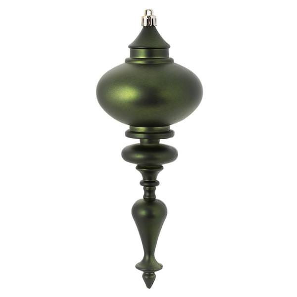 8.7" Moss Green Matte Finial Ornament (3 pack)