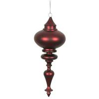 Vickerman 8.7" Burgundy Matte Finial Ornament (3 pack)