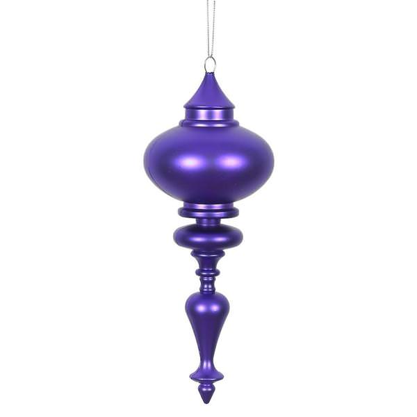 8.7" Purple Matte Finial Ornament (3 pack)