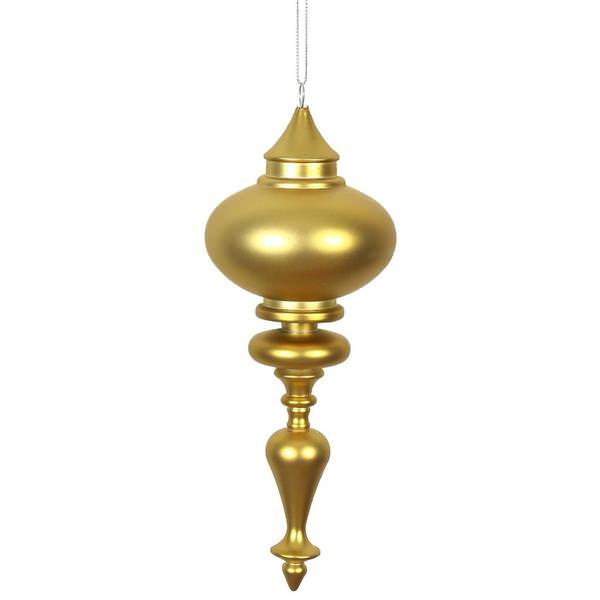 8.7" Gold Matte Finial Ornament (3 pack)