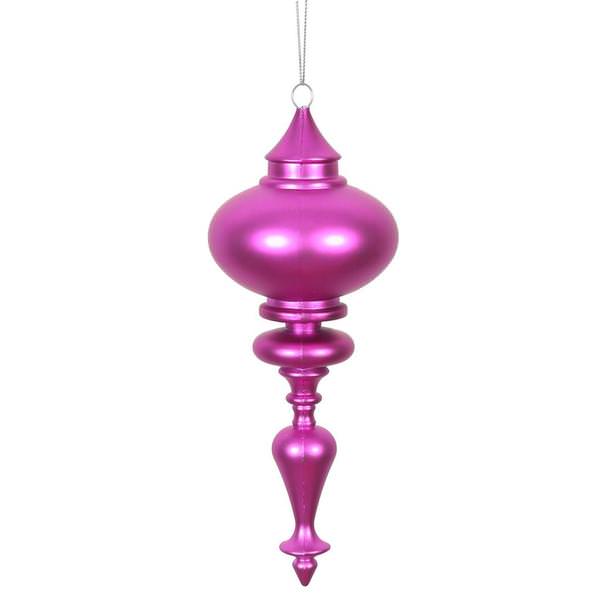 8.7" Fuchsia Matte Finial Ornament (3 pack)