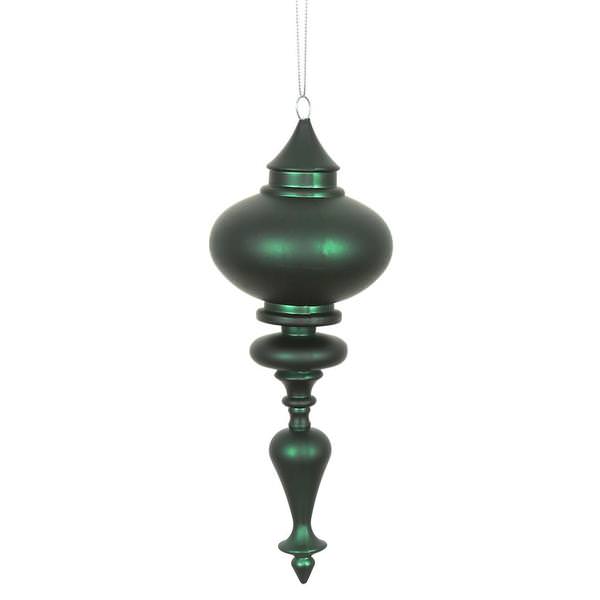 8.7" Midnight Green Matte Finial Ornament (3 pack)
