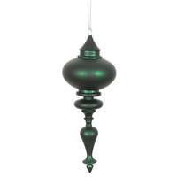 Vickerman 8.7" Midnight Green Matte Finial Ornament (3 pack)