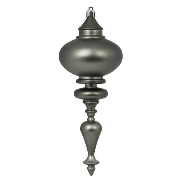 8.7" Pewter Matte Finial Ornament (3 pack)