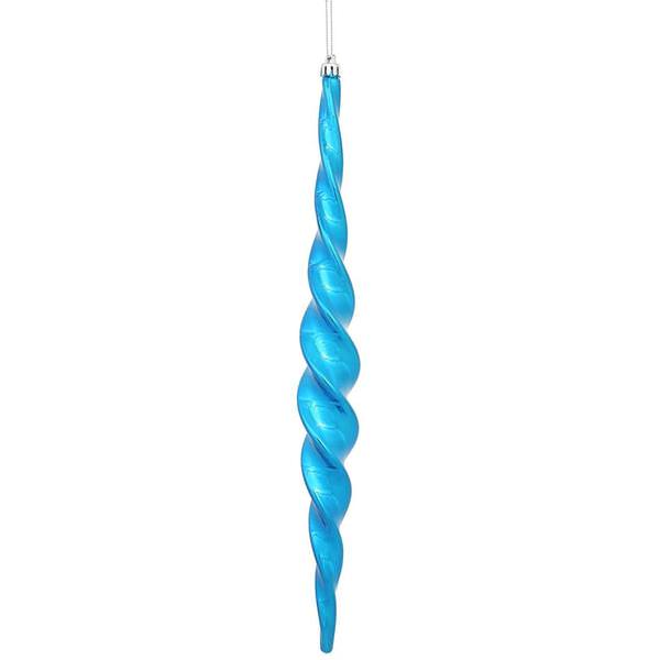 14.6" Blue Shiny Spiral Icicle Ornament (2 pack)