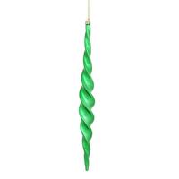Vickerman 14.6" Green Shiny Spiral Icicle Ornament (2 pack)