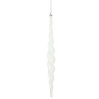 Vickerman 14.6" White Shiny Spiral Icicle Ornament (2 pack)
