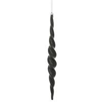 Vickerman 14.6" Black Shiny Spiral Icicle Ornament (2 pack)