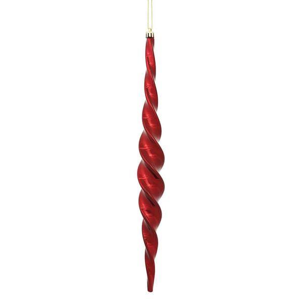 14.6" Wine Shiny Spiral Icicle Ornament (2 pack)