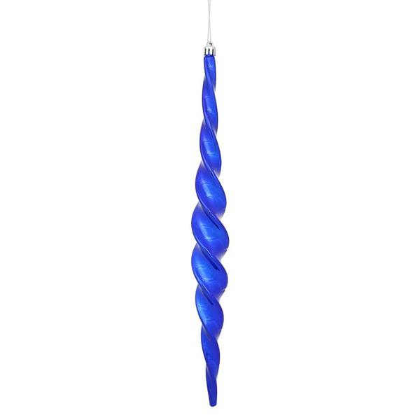 14.6" Cobalt Blue Shiny Spiral Icicle Ornament (2 pack)