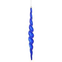 Vickerman 14.6" Cobalt Blue Shiny Spiral Icicle Ornament (2 pack)