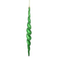 Vickerman 14.6" Emerald Shiny Spiral Icicle Ornament (2 pack)