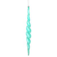 Vickerman 14.6" Teal Shiny Spiral Icicle Ornament (2 pack)