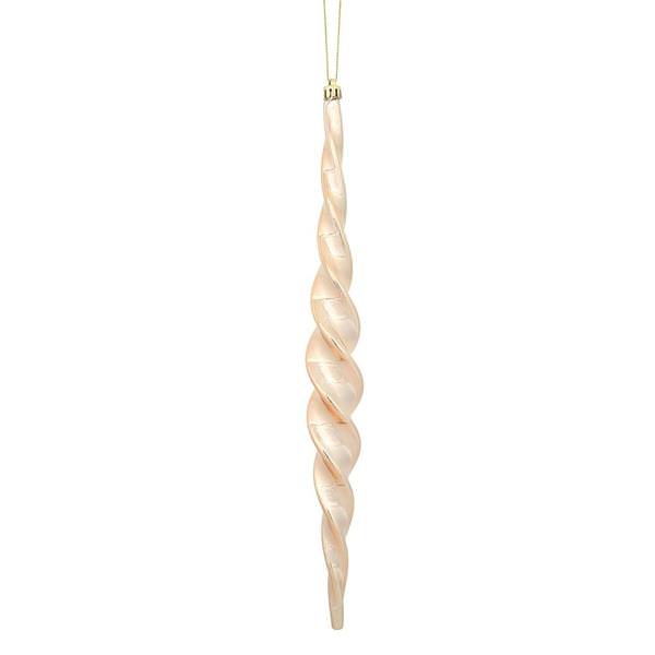 14.6" Rose Gold Shiny Spiral Icicle Ornament (2 pack)