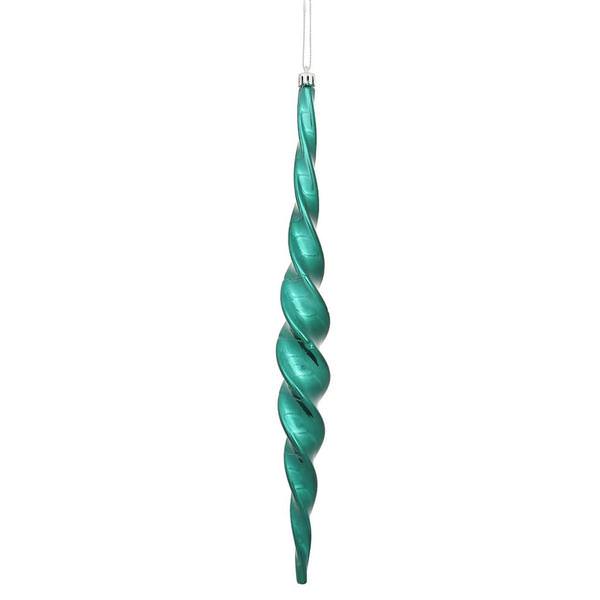 14.6" Sea Blue Shiny Spiral Icicle Ornament (2 pack)