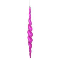 Vickerman 14.6" Fuchsia Shiny Spiral Icicle Ornament (2 pack)