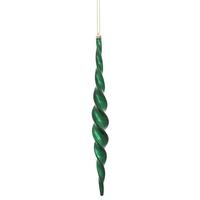 Vickerman 14.6" Midnight Green Shiny Spiral Icicle Ornament (2 pack)