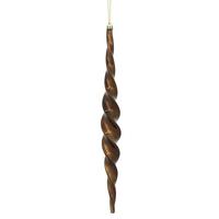 Vickerman 14.6" Chocolate Shiny Spiral Icicle Ornament (2 pack)