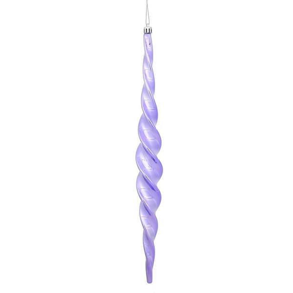 14.6" Lavender Shiny Spiral Icicle Ornament (2 pack)
